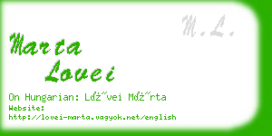 marta lovei business card